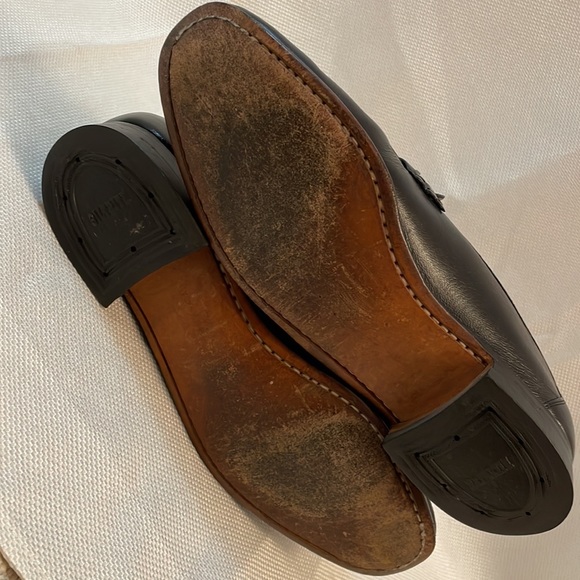 Dacks Black Hand Sewn Vamps Weave Woven Loafers Size 10 - Picture 7 of 9